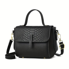 Small Snakeskin Embossed Crossbody Bag Women's Top Handle Purses
