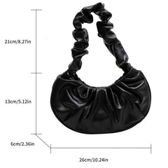 Minimalist Ruched Baguette Bag Solid Niche Underarm Bag All Match
