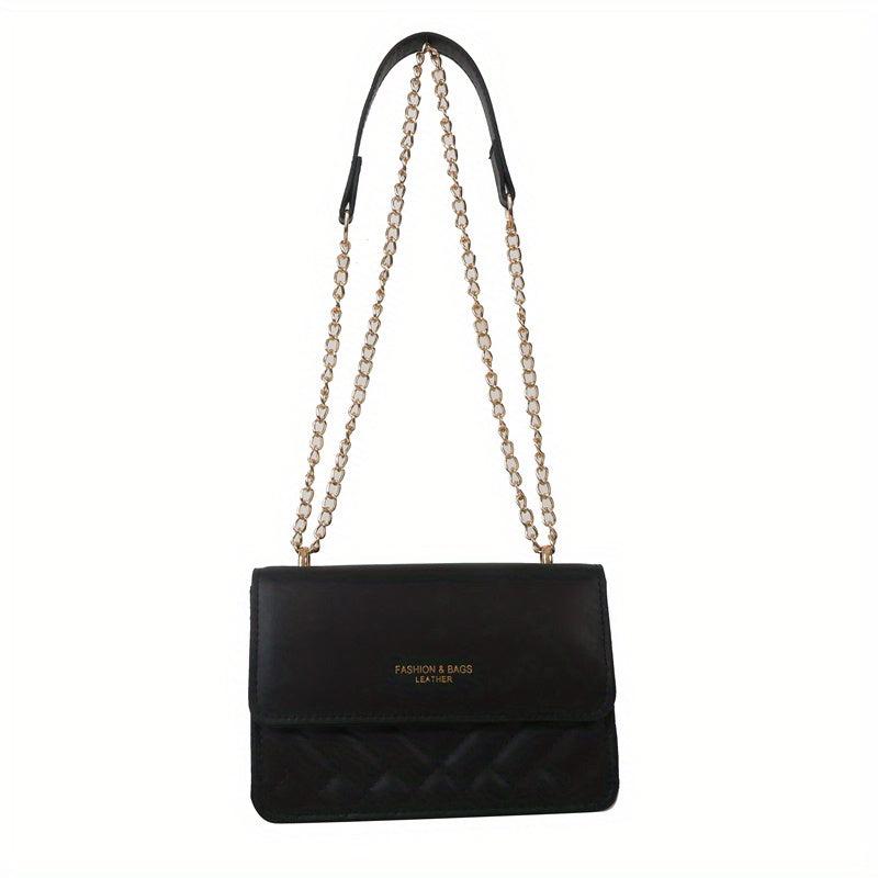 Solid Shoulder Bag Quilted Square Purse For Women