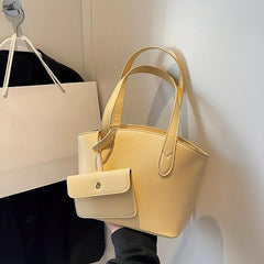 Minimalist Satchel Bag Solid Handbag for Work