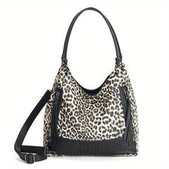 Leopard Print Tote Bag Large Capacity Shoulder Bag Women's Stylish Handbag
