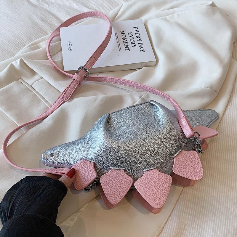 Dino Crossbody Bag Colorblock Stuffed Animal Purse