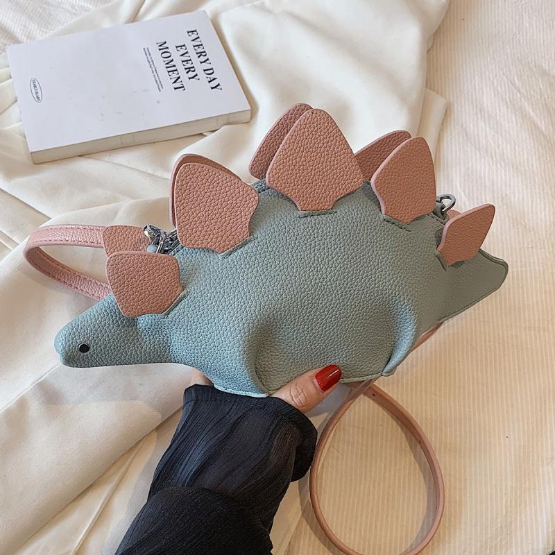 Dino Crossbody Bag Colorblock Stuffed Animal Purse