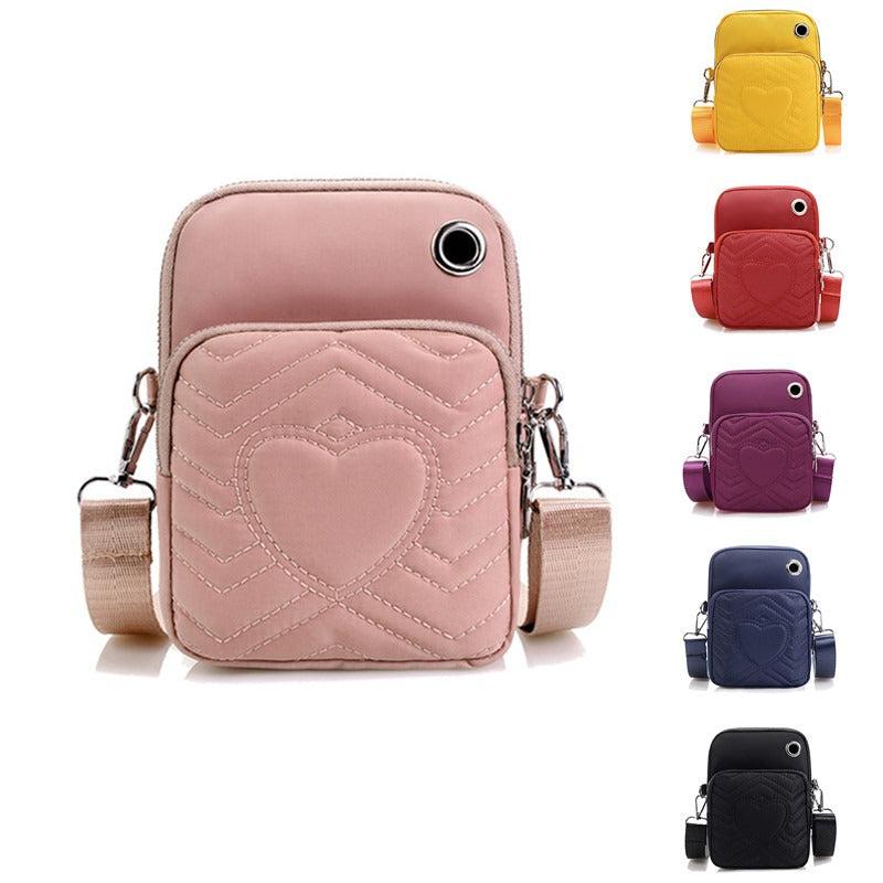 Casual Love Pattern Shoulder Bag Solid Quilted Crossbody Bag