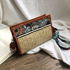 Vintage Ethnic Style Crossbody Bag Retro Bohemian Shoulder Bag