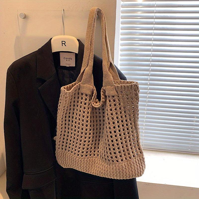 Vintage Hollow Out Crochet Tote Bag for Women