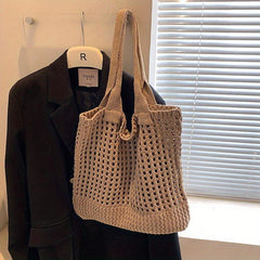 Vintage Hollow Out Crochet Tote Bag for Women