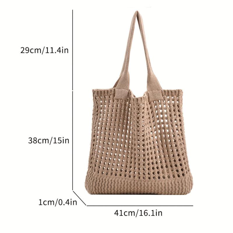 Vintage Hollow Out Crochet Tote Bag for Women