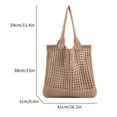 Vintage Hollow Out Crochet Tote Bag for Women