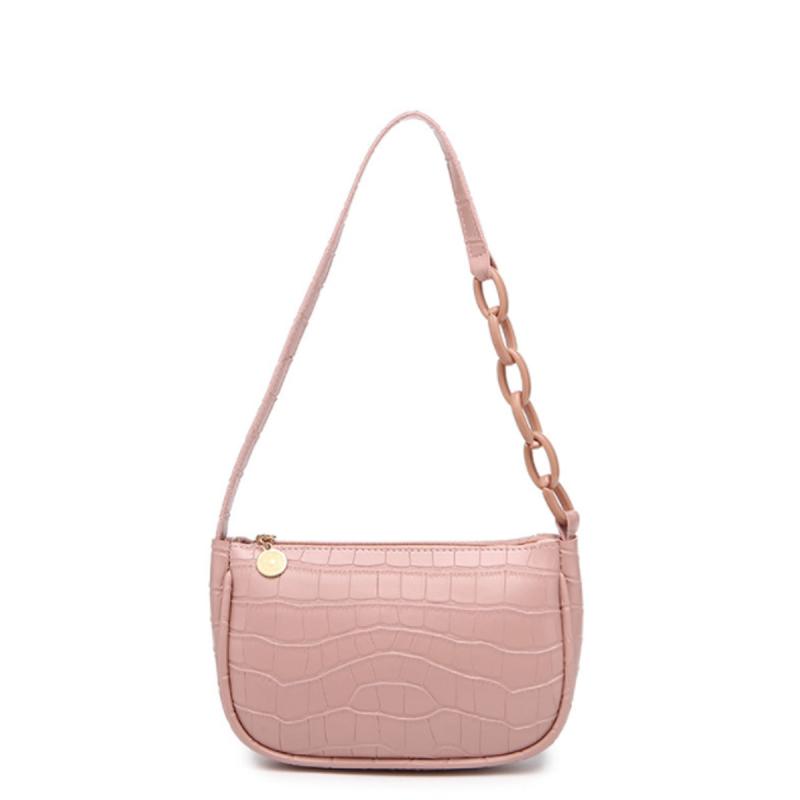 Crocodile Embossed Shoulder Bag Zipper Bag For Work