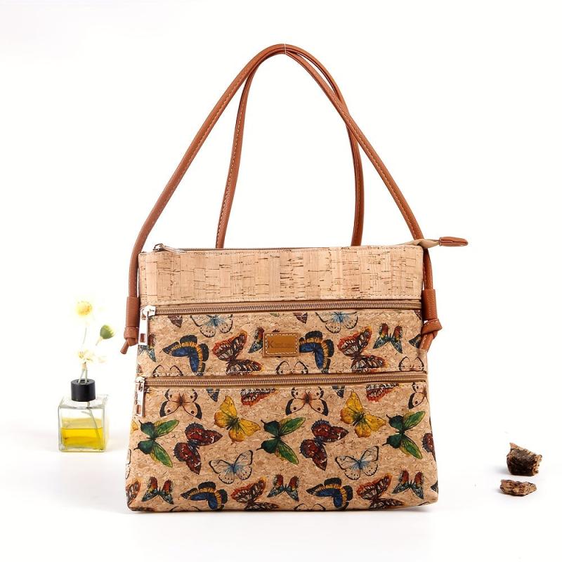 Vintage Butterfly Shoulder Bag Women's Classic Zipper Bag