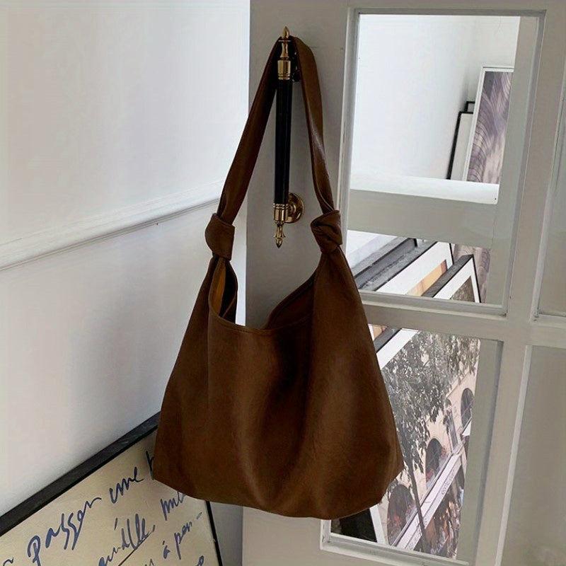Large Capacity Soft PU Leather Handbag Lightweight Work Bag