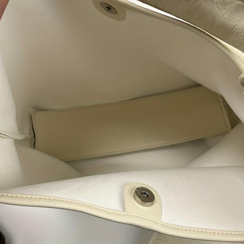 Large Capacity Soft PU Leather Handbag Lightweight Work Bag