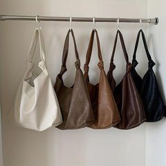 Large Capacity Soft PU Leather Handbag Lightweight Work Bag