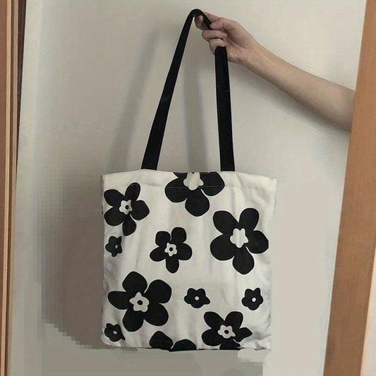 Casual Shoulder Bag Foldable Top Handle Canvas Bag