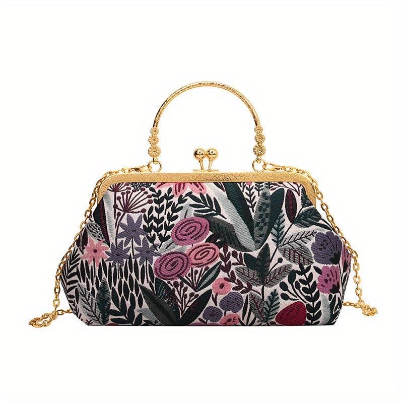 Chinese Style Flower Embroidery Handbag Cheongsam Dress Clutch Purse