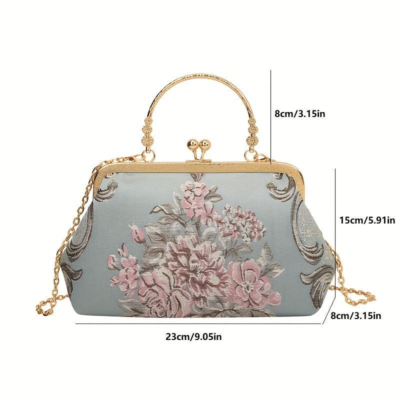 Chinese Style Flower Embroidery Handbag Cheongsam Dress Clutch Purse
