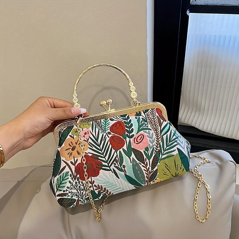 Chinese Style Flower Embroidery Handbag Cheongsam Dress Clutch Purse
