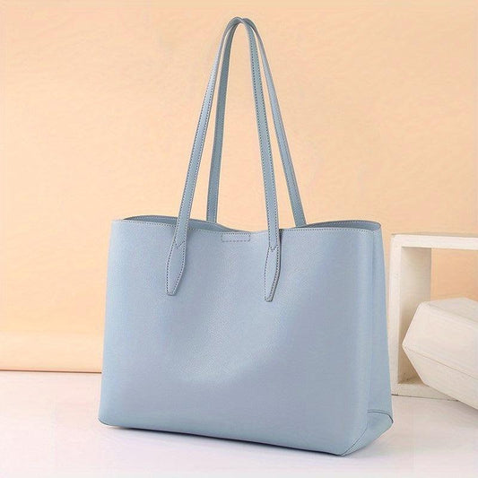 Minimalist Large Capacity Tote Bag Solid Hobo Bag Women's Casual Handbag