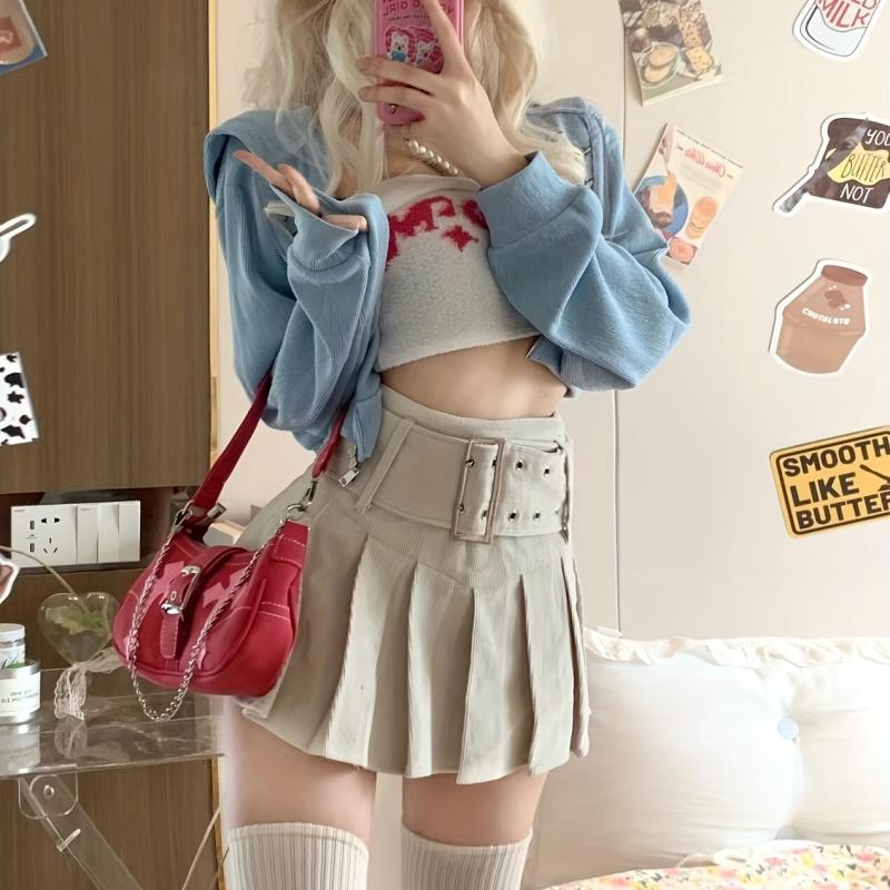 Pink Y2K Crescent Underarm Bag Punk Rock Shoulder Bag Cross Decor Handbag