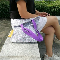 Floral High Capacity Canvas Tote Bag Lightweight Shoulder Bag