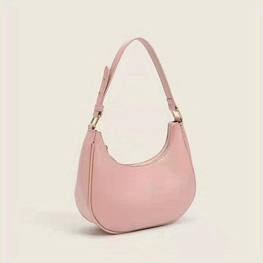 Half Moon Underarm Bag PU Leather Crescent Shoulder Bag