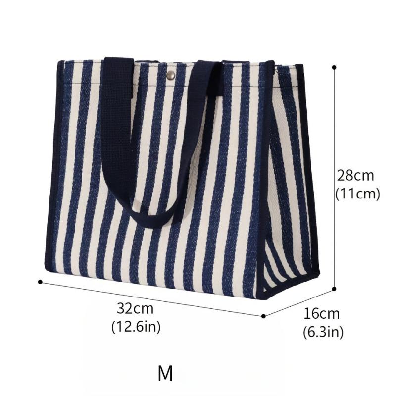 Striped Large Capacity Tote Bag Casual Handbag Women's Shoulder Bag