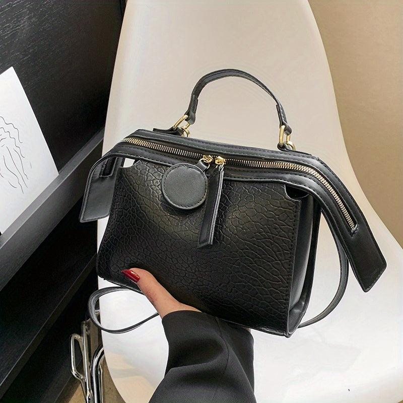 Solid Square Crossbody Bag for Women