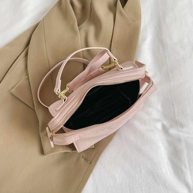 Solid Square Crossbody Bag for Women