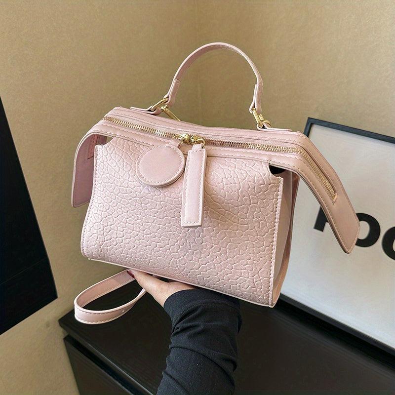 Solid Square Crossbody Bag for Women