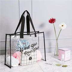 Clear PVC Waterproof Storage Bag Large Capacity Shoulder Beach Bag