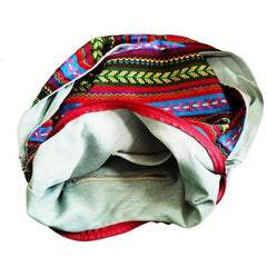 Boho Fabric Crossbody Bag Geometric Pattern Hippie Hobo Bag
