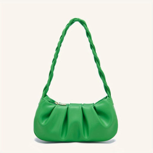 Pink Cloud Pleated Underarm Bag Ruched Y2K Handbag