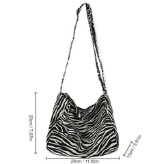 Leopard Pattern Crossbody Bag Vintage Canvas Shoulder Bag
