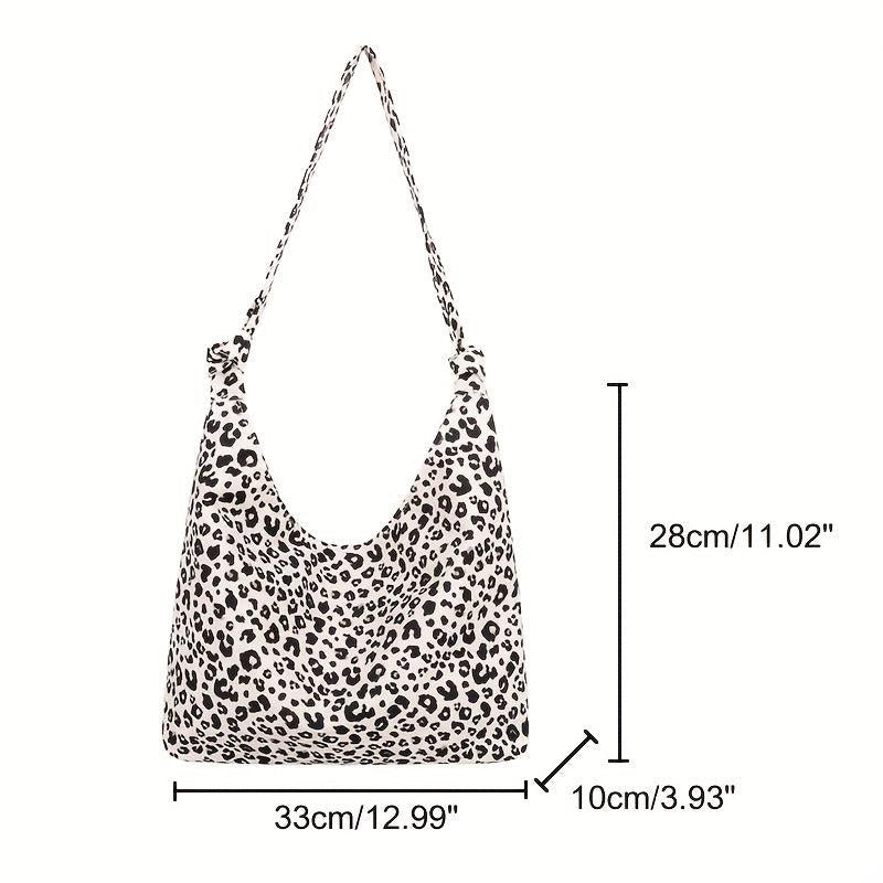 Vintage Leopard Pattern Tote Bag Canvas Shoulder Bag Reusable Shopping Bag