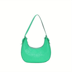 Heart Embroidery Hobo Bag Y2K Crescent Handbags Underarm Purse