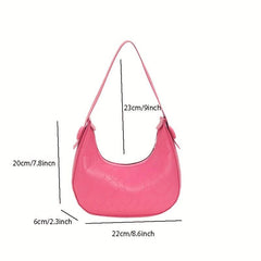 Heart Embroidery Hobo Bag Y2K Crescent Handbags Underarm Purse