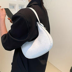 Heart Embroidery Hobo Bag Y2K Crescent Handbags Underarm Purse