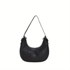 Heart Embroidery Hobo Bag Y2K Crescent Handbags Underarm Purse