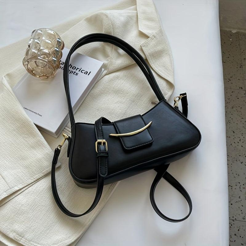 PU Leather Crossbody Bag with Zipper Underarm