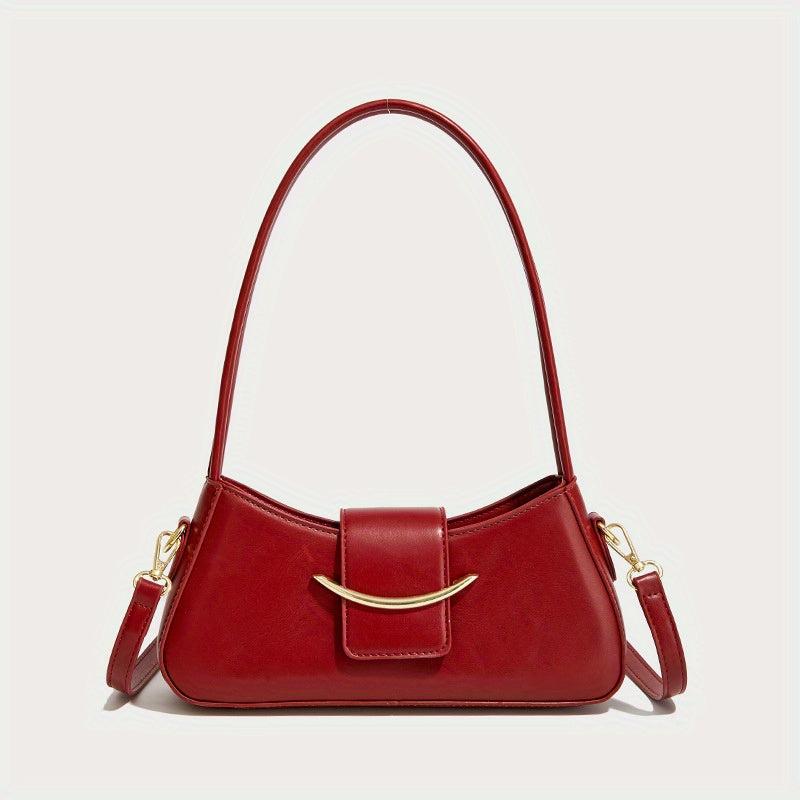 PU Leather Crossbody Bag with Zipper Underarm