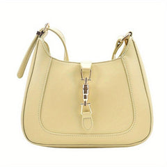 Solid Shoulder Bag Underarm Purse with Lock Decor