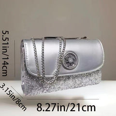Glitter Rhinestone Evening Handbag Dinner Clutch Purse Banquet Bag