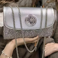 Glitter Rhinestone Evening Handbag Dinner Clutch Purse Banquet Bag
