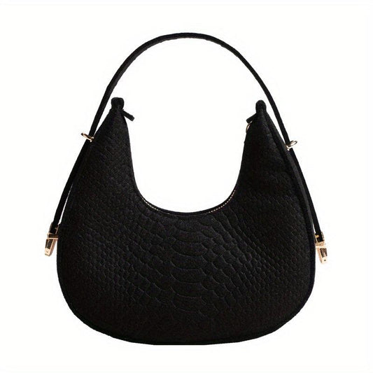 Crocodile Print Shoulder Bag Underarm Purse For Women