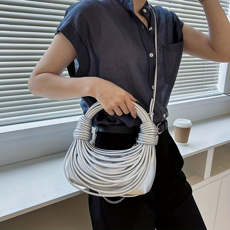 Hand Woven Handbags Line Bundles Braided Knot Shoulder Bag Niche Clutch Purse