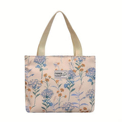 Floral Pattern Casual Shoulder Bag Portable Top Handle Handbag