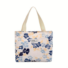 Floral Pattern Casual Shoulder Bag Portable Top Handle Handbag