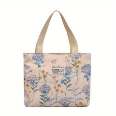 Floral Pattern Casual Shoulder Bag Portable Top Handle Handbag