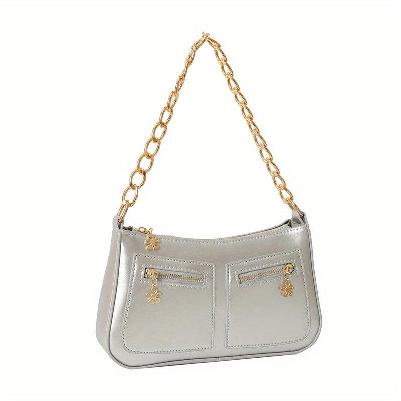 Minimalist Baguette Bag Chain Shoulder Purse Handbag